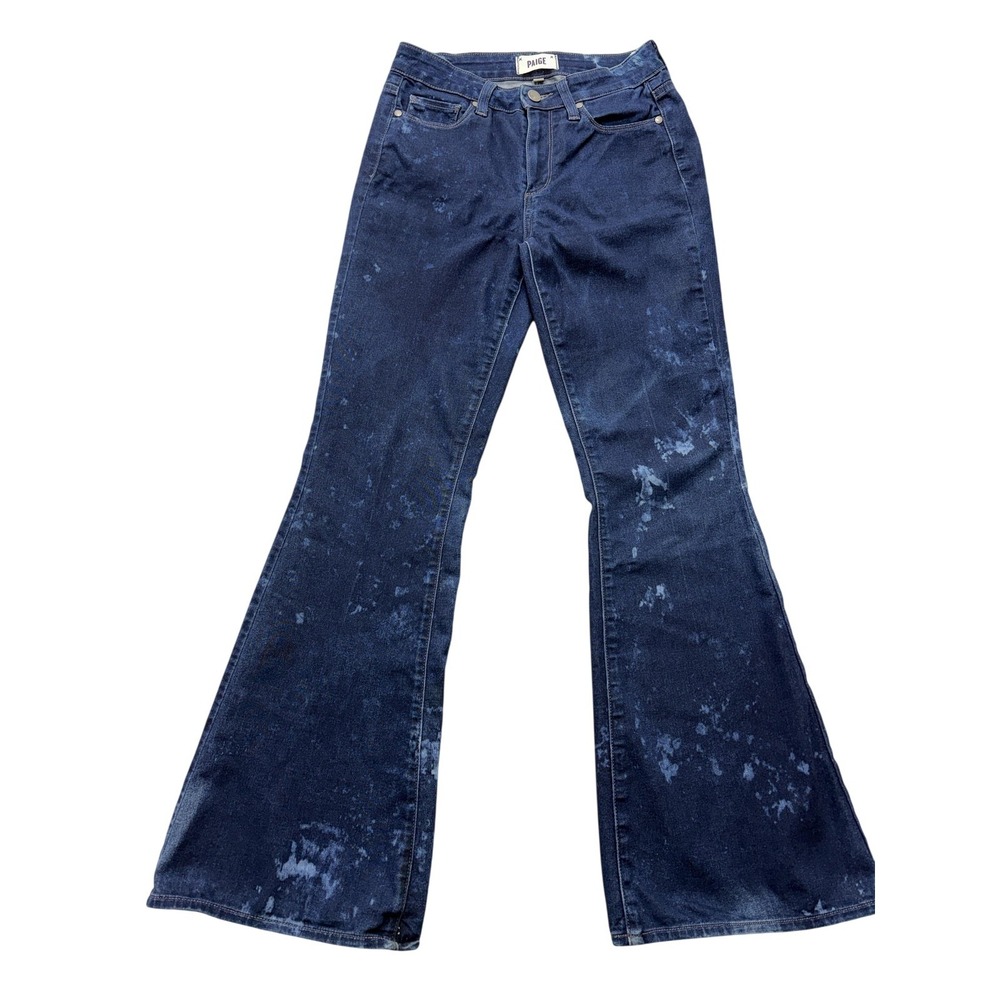 Paige High Rise Bell Canyon Jeans Womens 26x29.5 Dark Wash Flare Stretch Denim